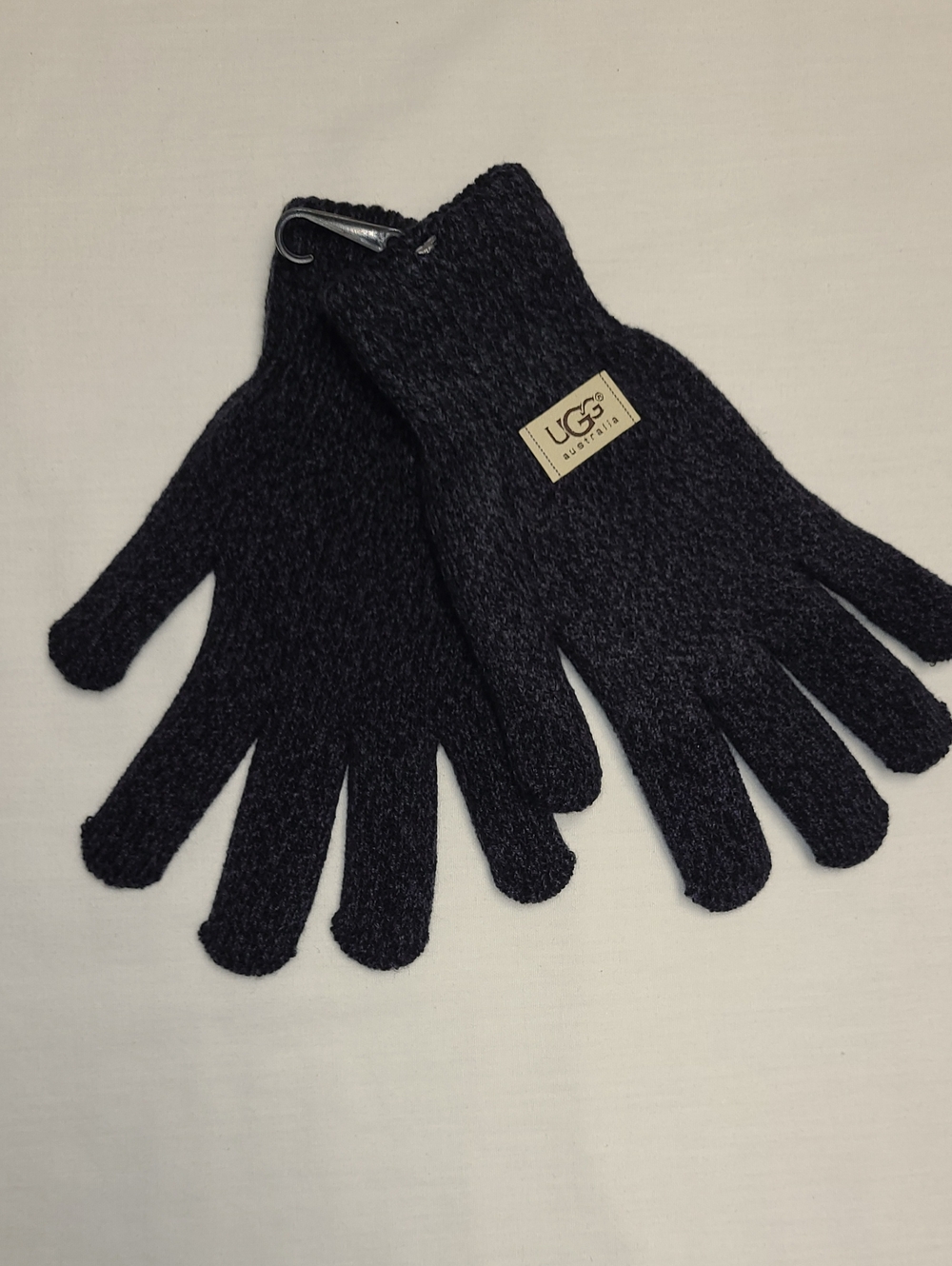 UGG Australia Purple & Black  Cozy Warm Stretch Knit Woven Gloves w/ Logo Patch